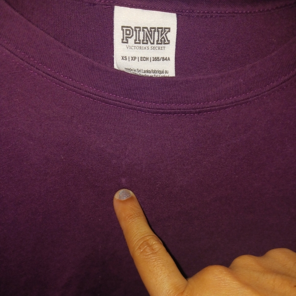 PINK Victoria's Secret Women purple sequined silver letters long sleeve shirt - Picture 10 of 11